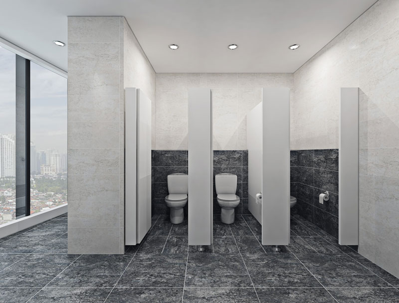 Dimensi Ukuran Partisi Toilet Cubicle untuk Bangunan Umum